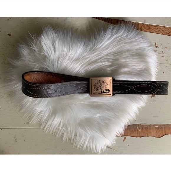 vintage brass Tech Ether Guild buckle with belt - Picture 3 of 15